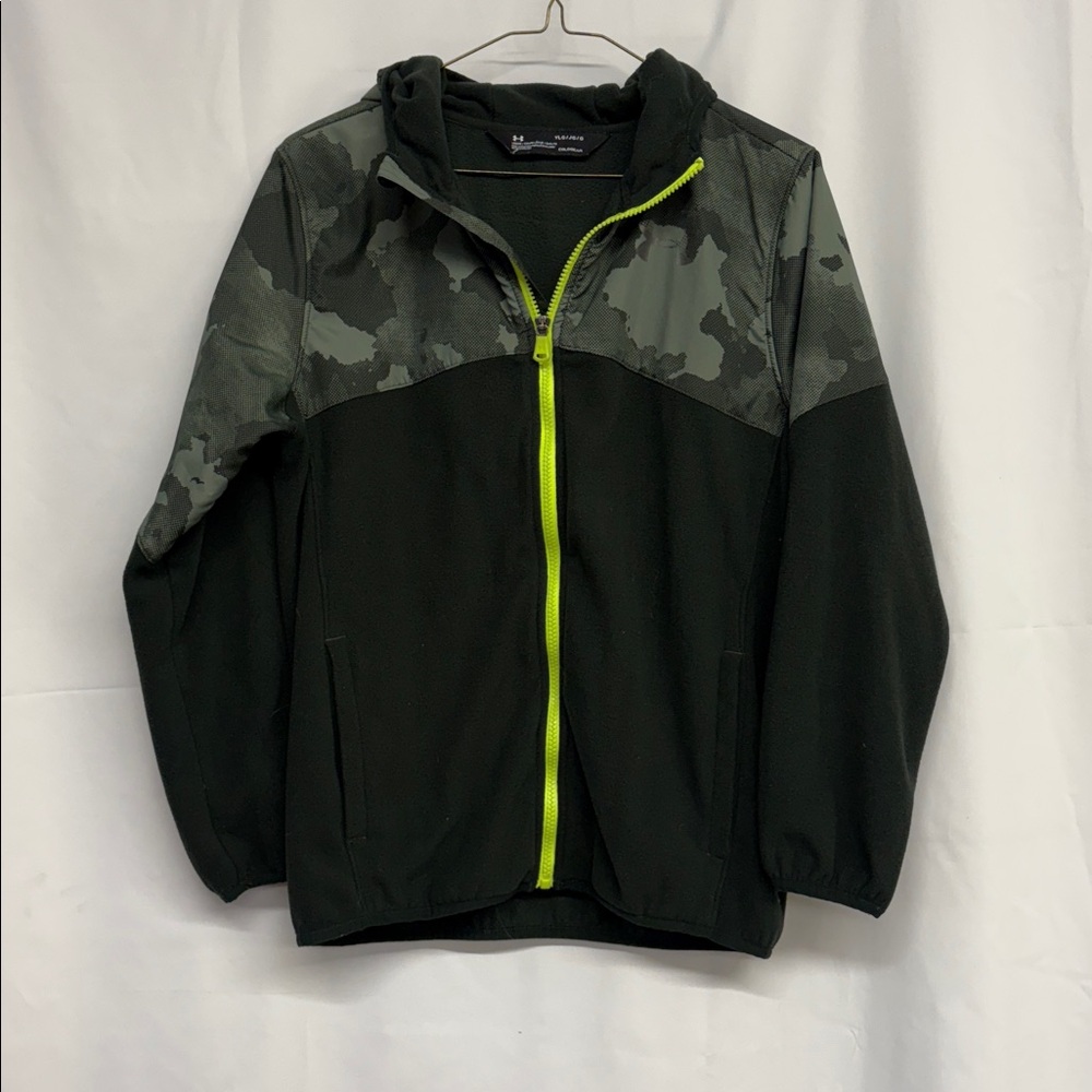 Under Armour ColdGear Dark Green Jacket size YLG - Picture 3 of 6